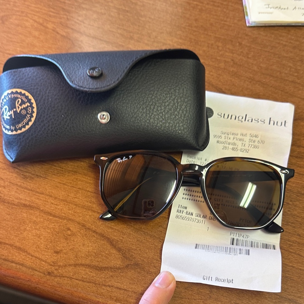 Ray-Ban Tortoise Shell Sunglasses with Black Case